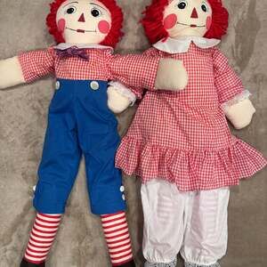 Vintage Handmade Raggedy Ann and Andy Dolls Rose Rinaldi